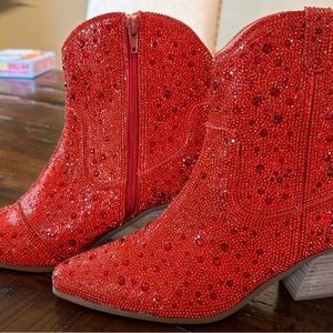 Red Rhinestone Matisse Boots - SIZE 10 - Never Worn (without box) $85